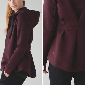Lululemon &Go Skyline Jacket Hooded Spacer Bordeaux Drama Size 12